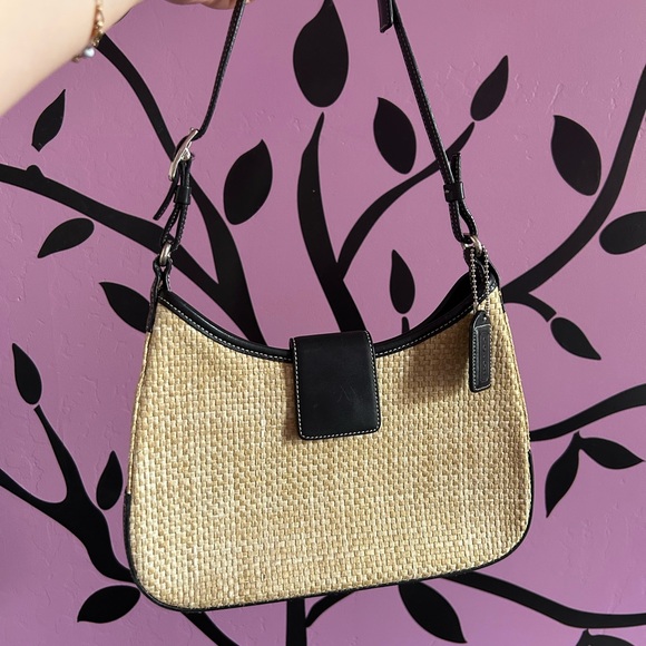 Coach Straw Shoulder Bag - Picture 1 of 10